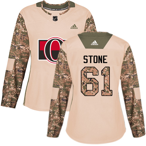 Adidas Senators #61 Mark Stone Camo Authentic Veterans Day Women's Stitched NHL Jersey
